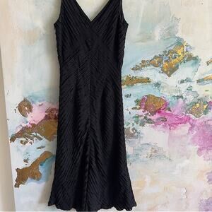 Vintage Nicole Miller Collection silk beaded black cocktail evening dress size 2